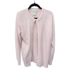 Vintage Liz Claiborne Angora Lambswool Cardigan Pink Pearl Buttons 90s, sz 8 (M)